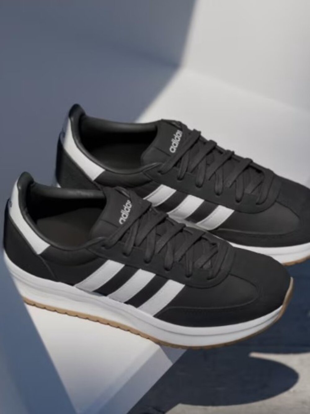 ADDIDAS Run 70's 2.0 Sneakers Black White Cloudfoam Comfort Retro Sz 7 NWB